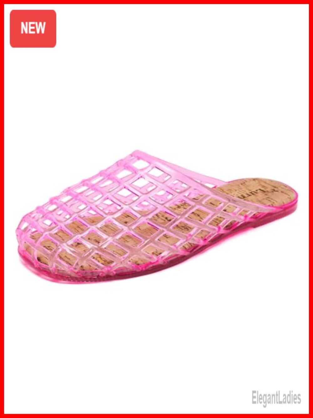 Clear Jelly Mesh Slide Sandals Women Slip On Closed Toe Flats Summer Beach